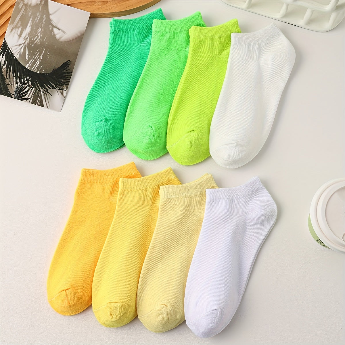 8 Pairs Crew Ankle Socks Breathable All Match Women's Stockings