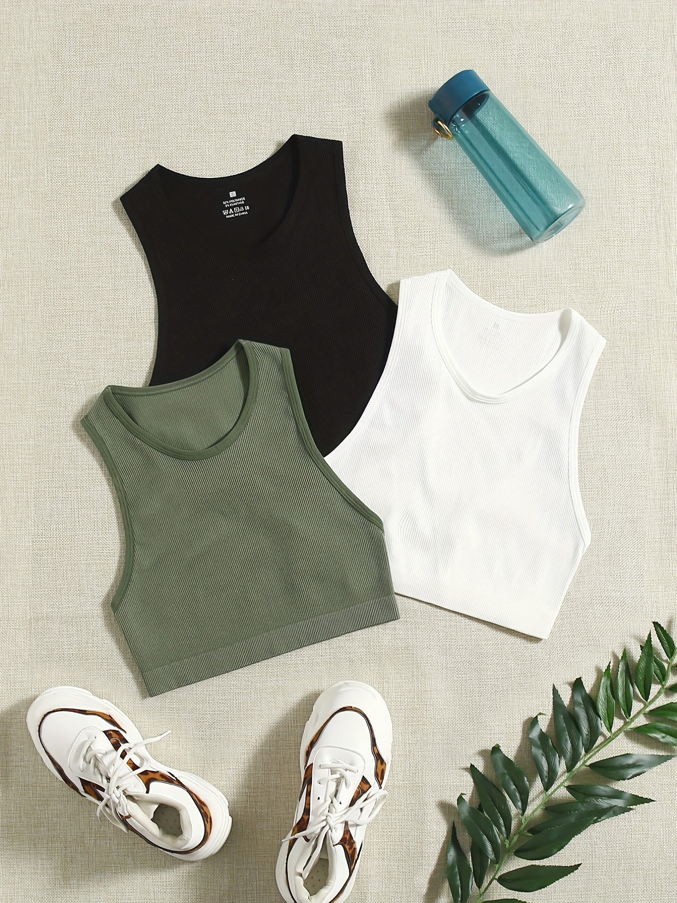 3pcs Seamless Sleeveless Fitness Yoga Top