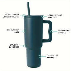 Stainless Steel Water Bottle 40oz Insulated Leakproof Cup Travel Mug