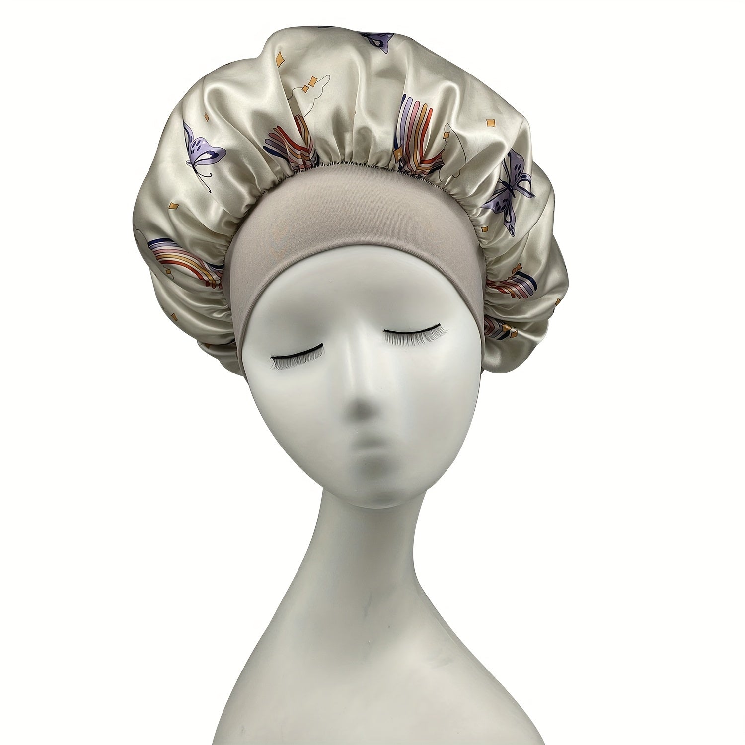 Y2K Gray Satin Head Wrap Elastic Turban Hat