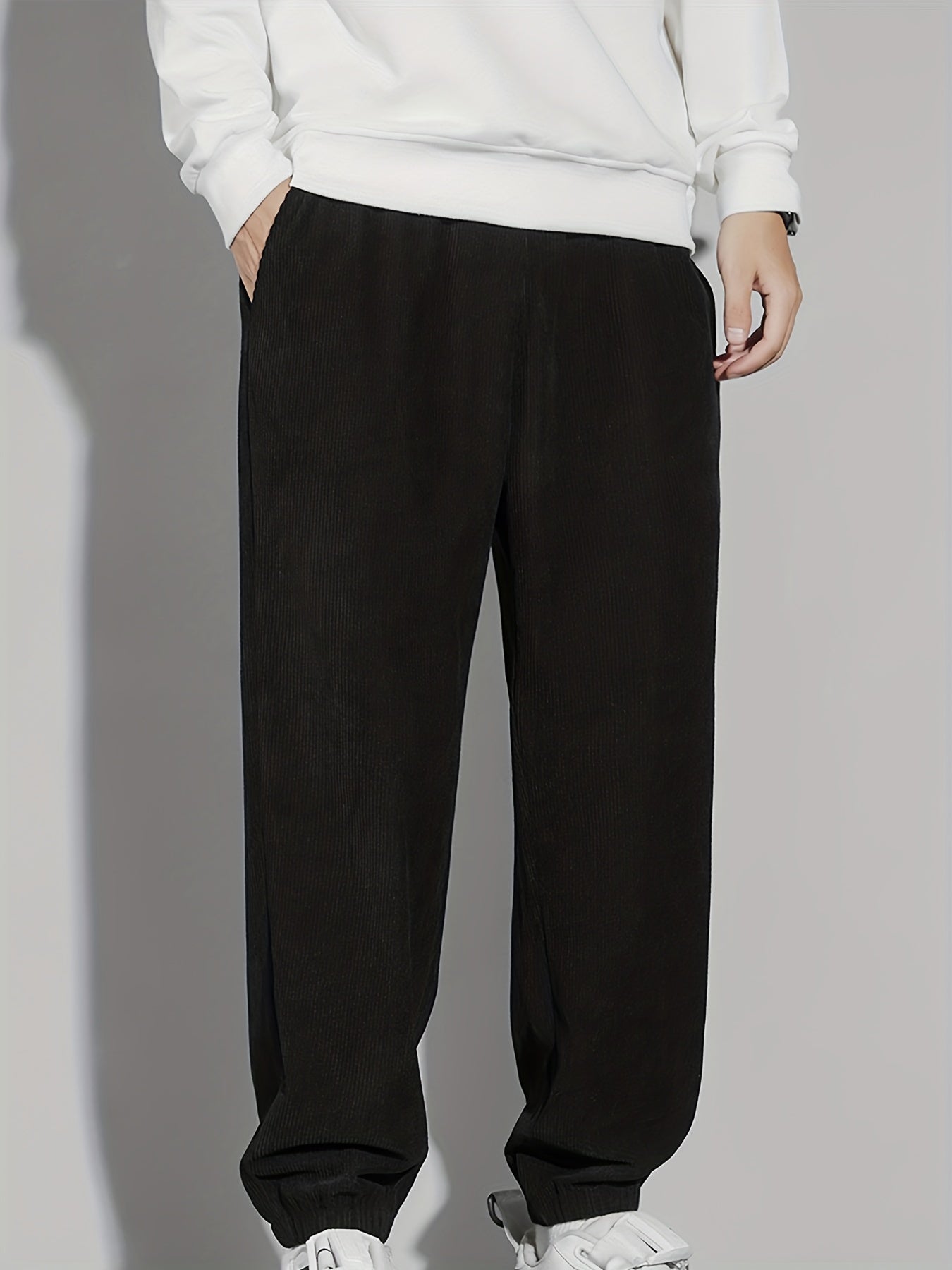 Men's Tapered Joggers Drawstring Corduroy Pants
