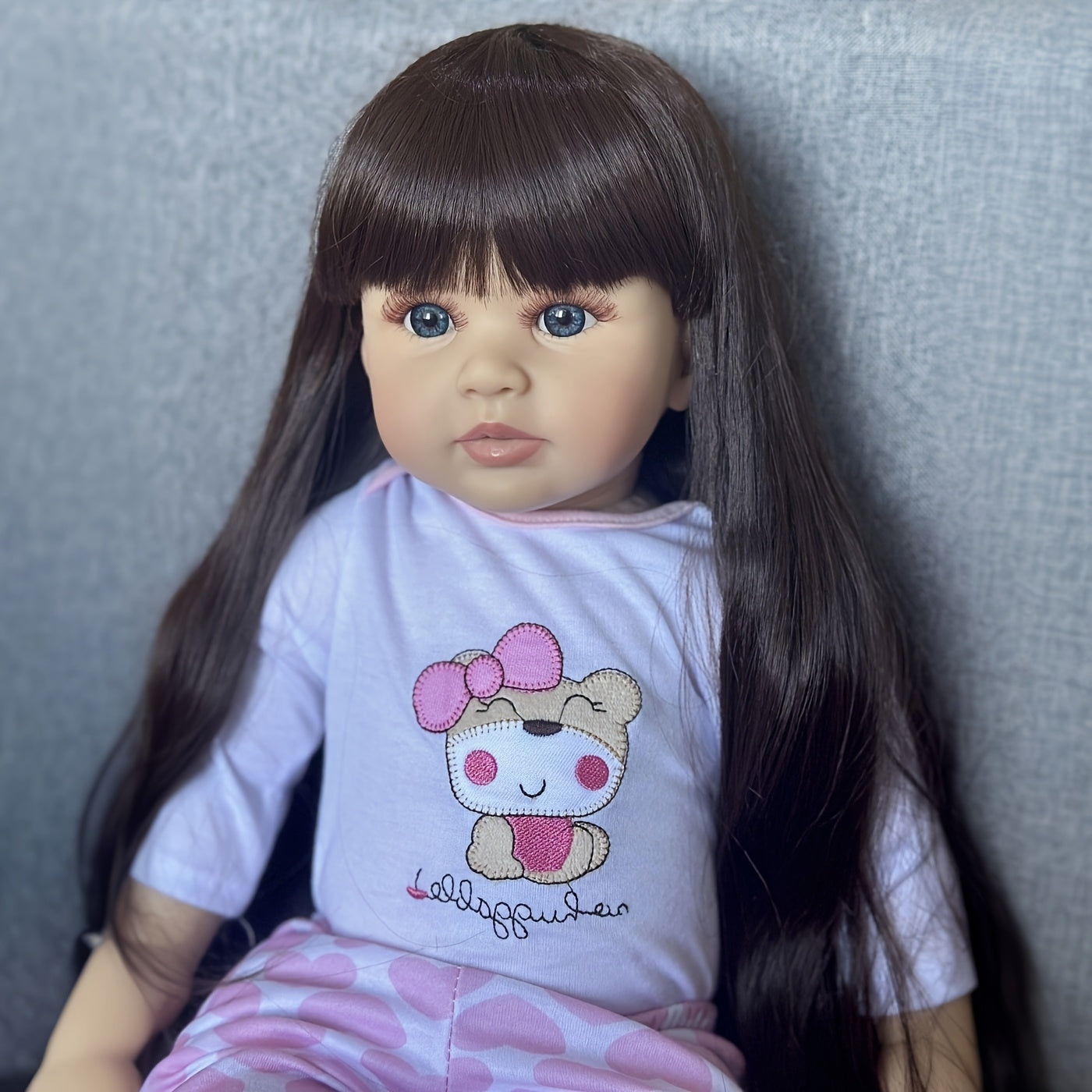 Long Hair Princess Toddler Reborn Baby Doll with Vinyl Limbs & Cloth Body