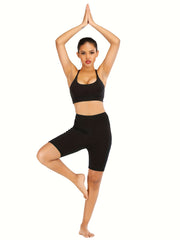 High Waist Biker Shorts Workout Leggings With Pocket