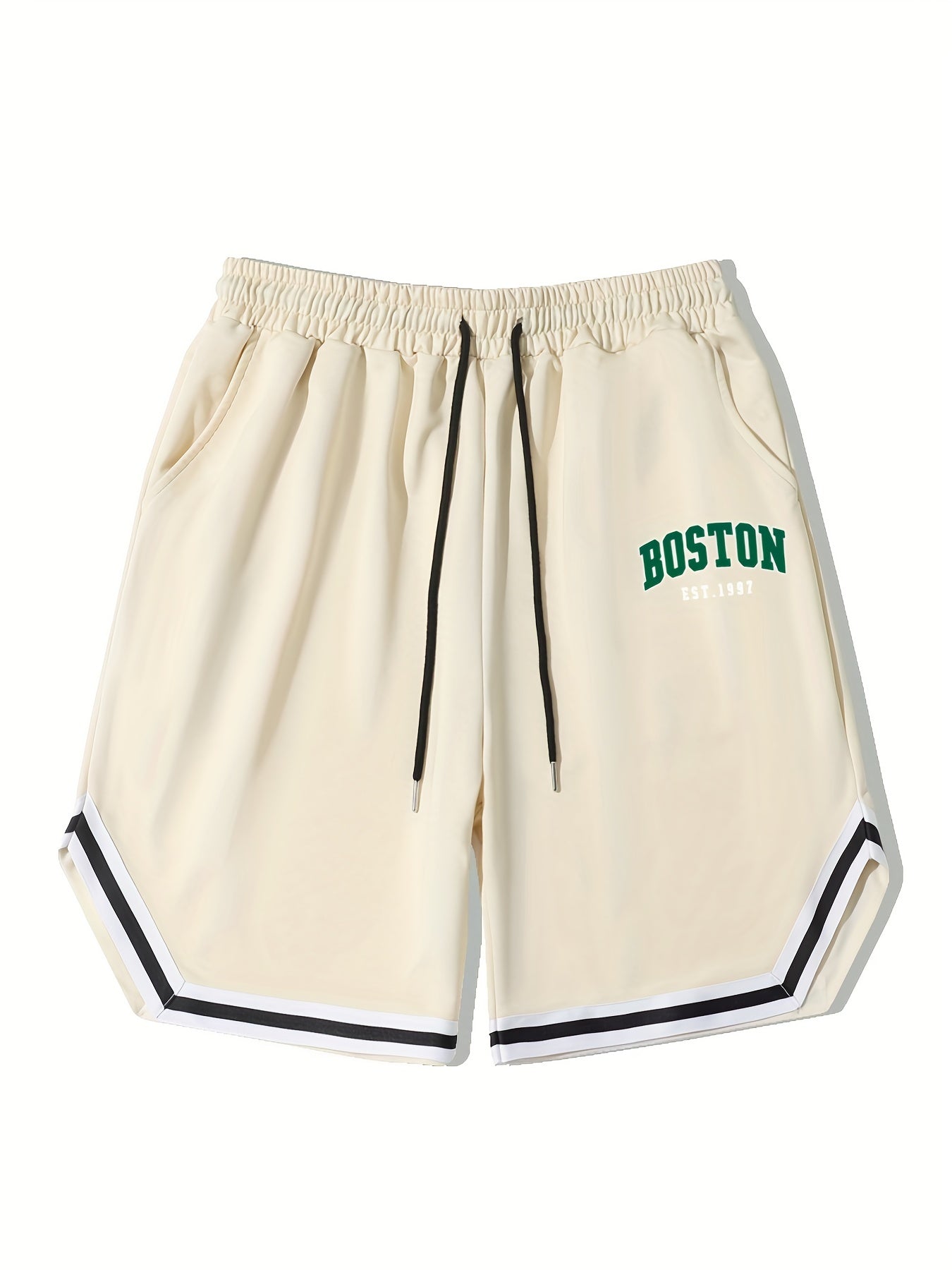 Men's Boston Graphic Drawstring Streetwear Shorts
