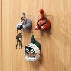 Cartoon Animal Hook Hole Plug Bracket for Keys and Toothbrushes