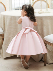 Baby Girl 1 Yr Dress Princess Twill Thick Satin Bow Baby Dress