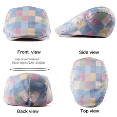 Plaid Style Newsboy Hat Men's Casual Painter Hat
