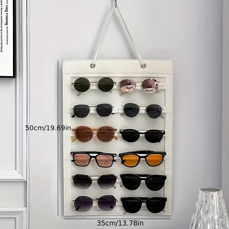 Felt Wall Hanging Glasses Organizer 12 Slots Foldable