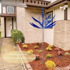 Metal Wind Spinner Garden Stake Outdoor Decor Windmill Chimes Catcher Yard Art