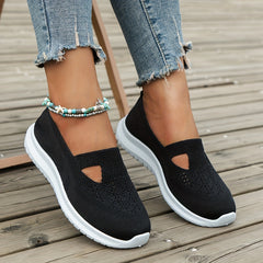 Women's Breathable Knit Slip-On Sneakers Lightweight Casual Shoes