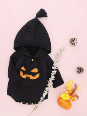Baby Knitted Triangle Bodysuit Long Sleeve Hooded Onesie Coat Halloween Cosplay