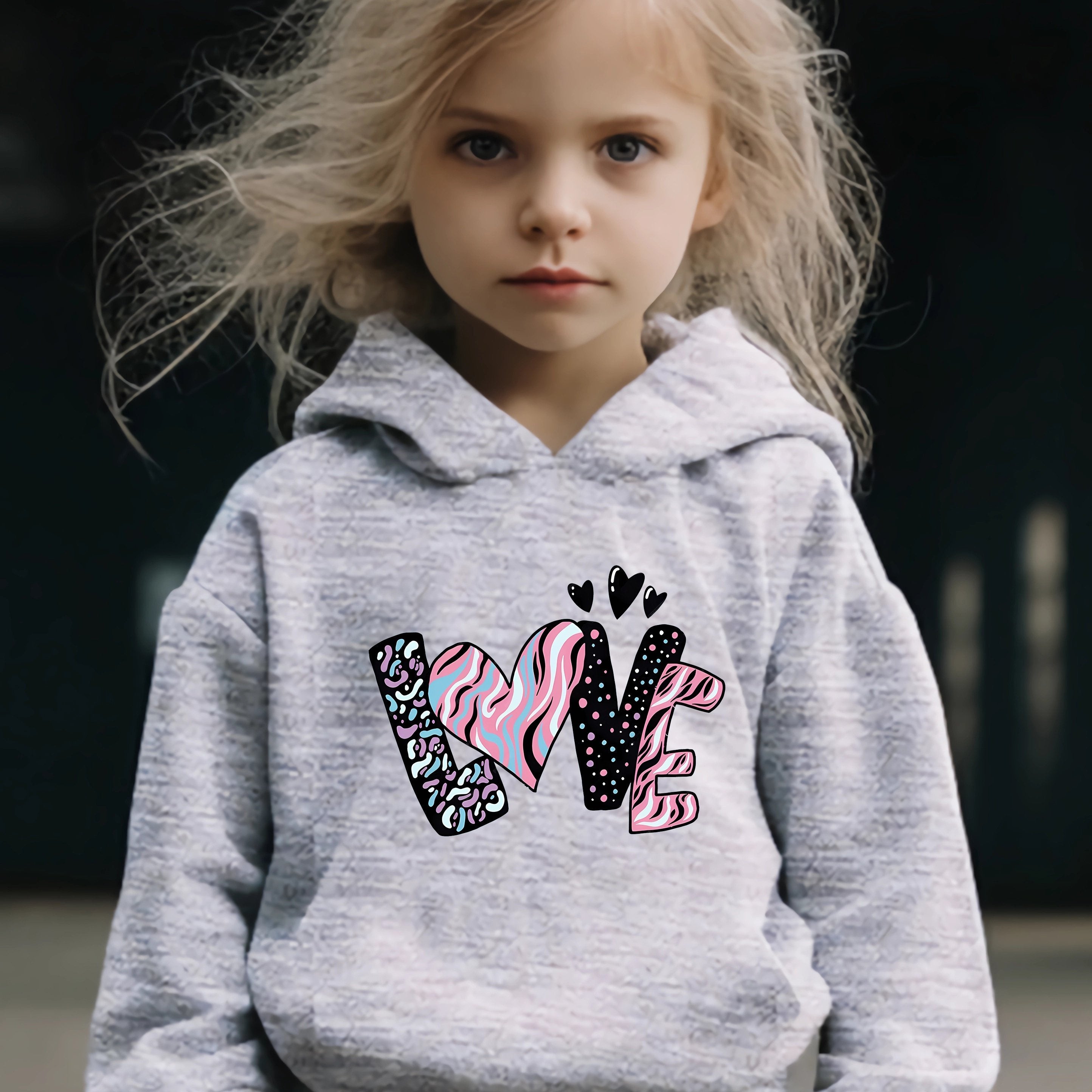 Love Letter Pattern 2pcs Kids Activewear Sets - Comfy Outfits for Sports
