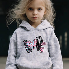 Love Letter Pattern 2pcs Kids Activewear Sets - Comfy Outfits for Sports