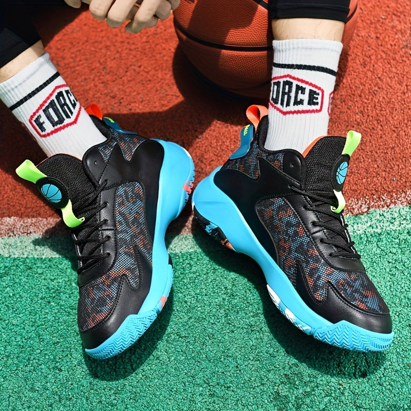 Men's Block Basketball Shoes Comfy Non Slip Sneakers For Training