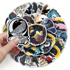 50pcs Cartoon Crow Graffiti Stickers Laptop Helmet Cup DIY Journal Sticker Bag