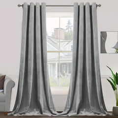 Blackout Velvet Curtains for Bedroom Living Room Soft Grommet Top