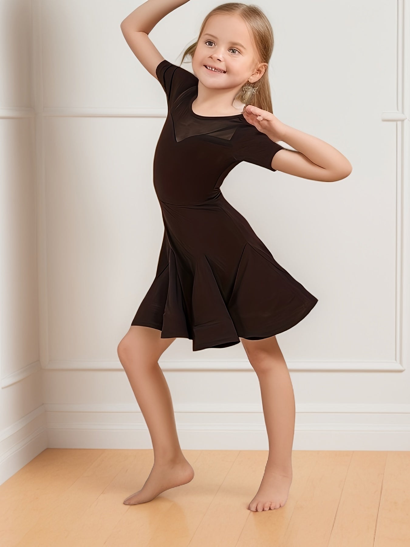 Latin Dance Dress Girls Performance Gymnastics Practice Suit