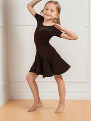 Latin Dance Dress Girls Performance Gymnastics Practice Suit