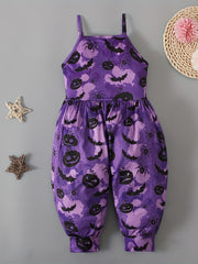Girls' Halloween Bat Cami Jumpsuit - Sleeveless Cartoon Print