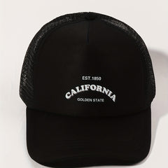California Printed Trucker Hat Unisex Mesh Baseball Cap Adjustable