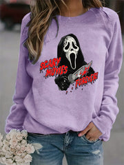 Scary Movies Print Crew Neck Sweatshirt