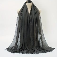 Muslim Bandana Solid Pleated Short Beard Headscarf