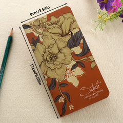 Vintage Flower Portable Notebook 8.99x16.99 cm