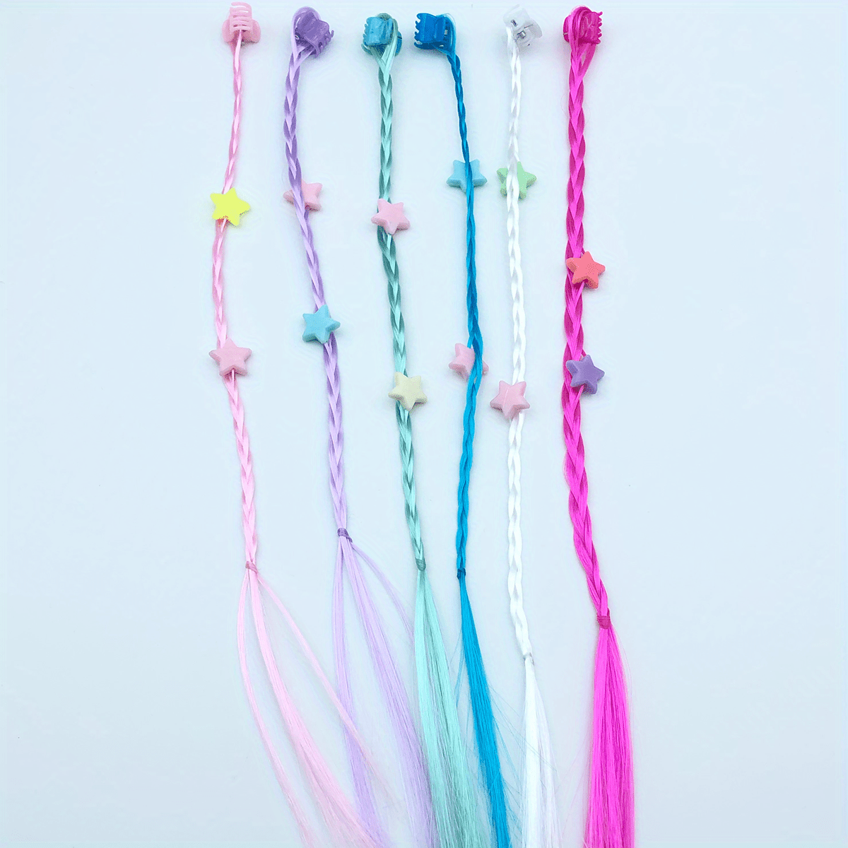 6pcs Small Claw Clip Colorful Star Twist Braid Hair Accessories
