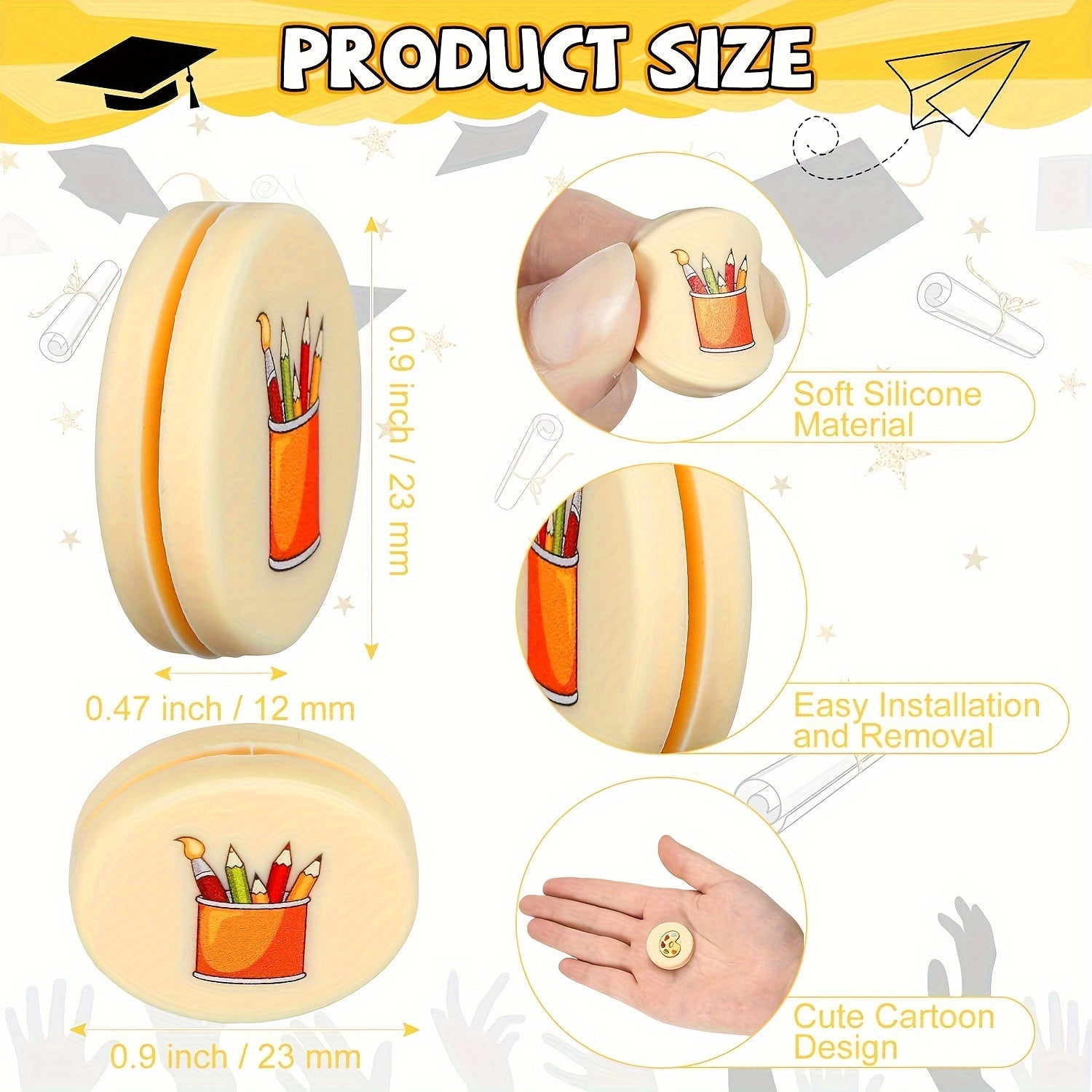 16pcs Funny Cartoon Silicone Tennis Dampener Set