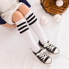 Striped Knee High Socks for Girls Winter Accessories
