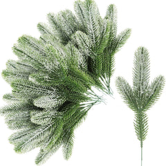 12pcs Artificial Pine Branches Green Plants DIY Accessories For Garland Wreath