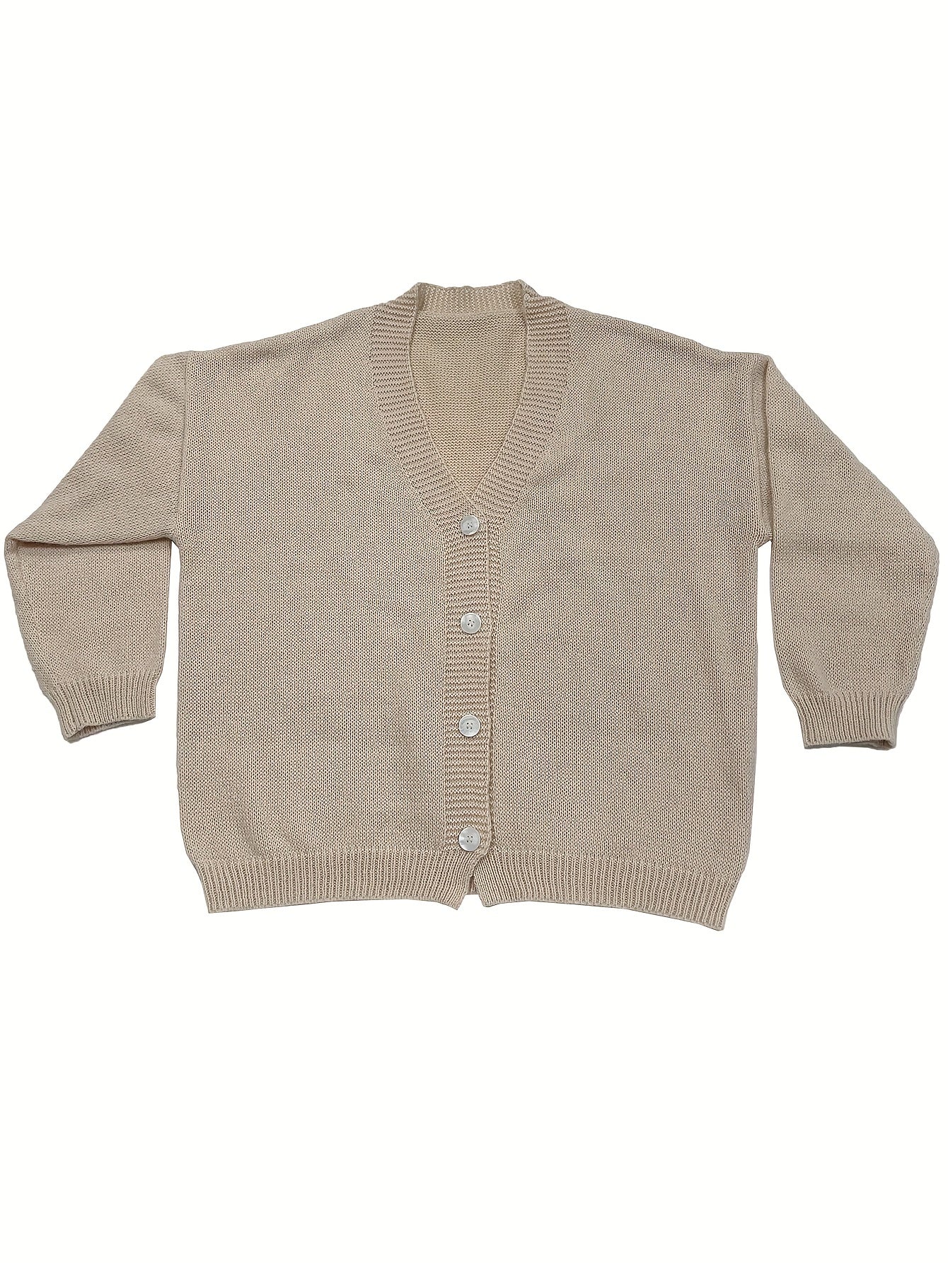 Solid Long Sleeve Knit Cardigan Single Breasted