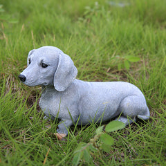Cute Pug & Dachshund Dog Statues for Garden Decor