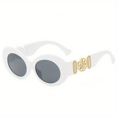 Retro Oval Sunglasses Vintage Flower UV400 Sun Shades for Driving