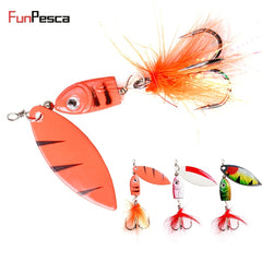 Funpesca Rotating Metal Fishing Lures Squid Artificial Bait w/ Hooks
