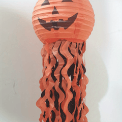 11" Pumpkin Witch Skull Bat Hanging Lantern Halloween Decor & Party Props