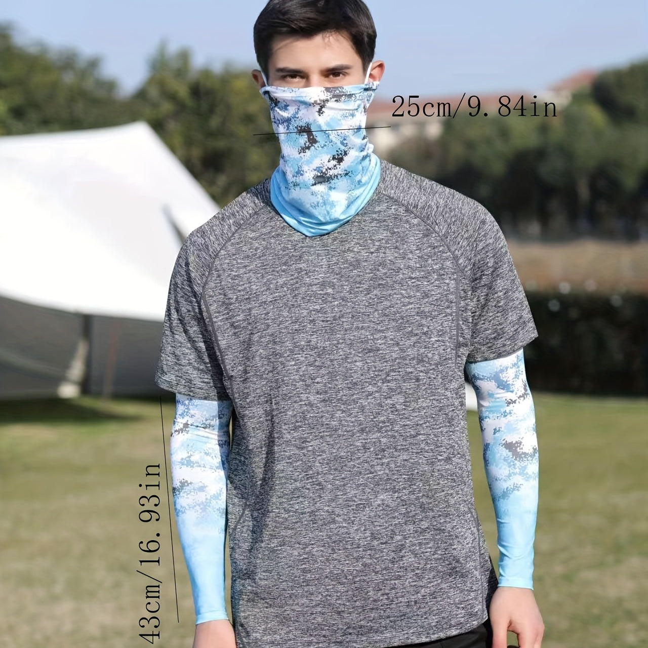 Men's UV Protection Ice Silk Sleeves & Mask Neck Gaiters