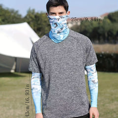 Men's Ice Silk Arm Sleeves Sun Protection Sports Fishing Neck Gaiters