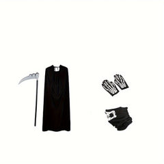 Party Cloak Skull Face Mask And Gloves Set for Cosplay Props