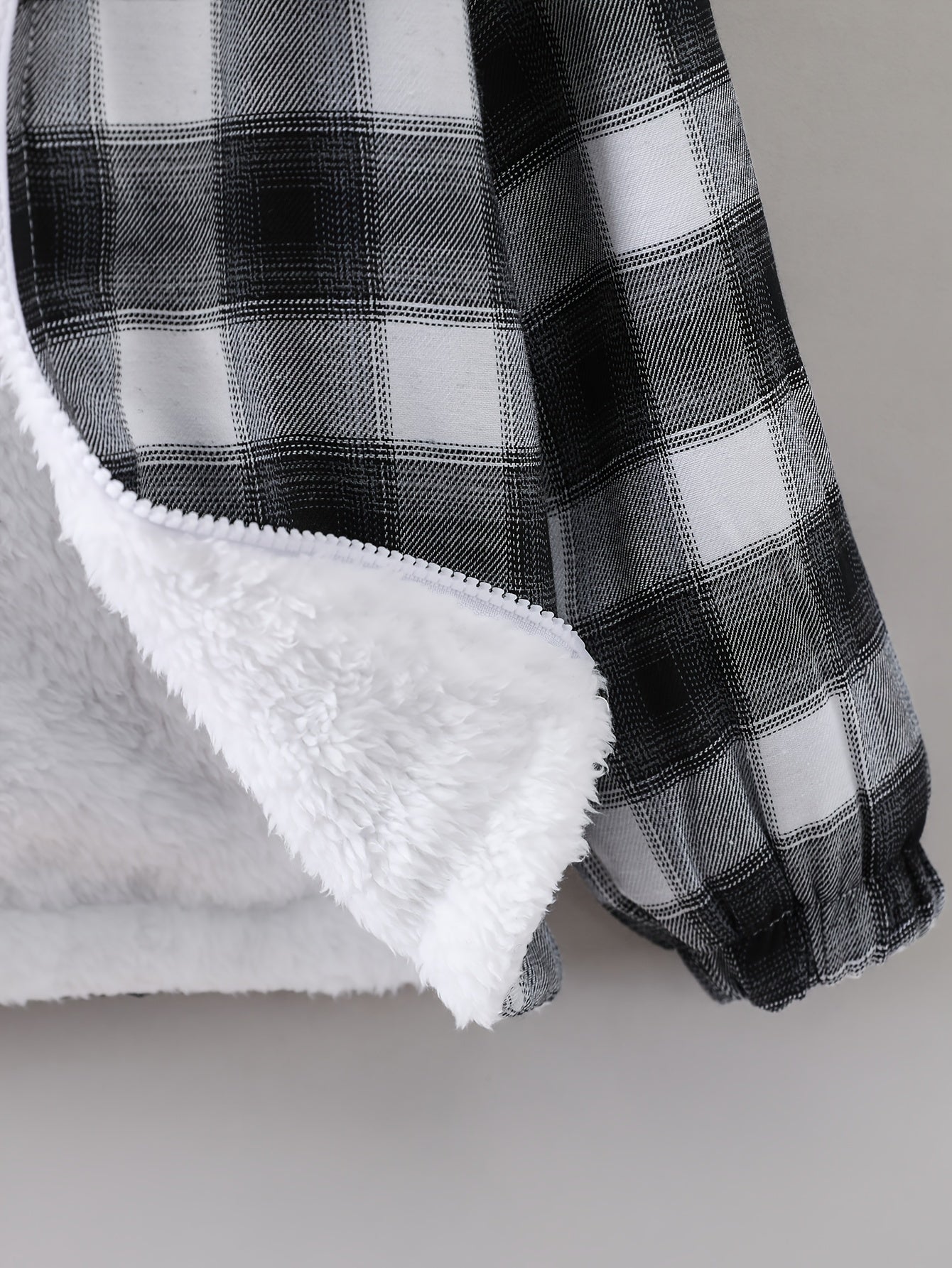 Boys Plaid Hooded Fleece Zip Up Jacket