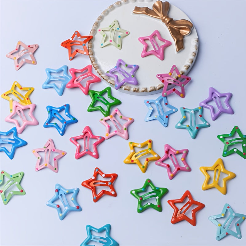 30pcs Candy Star Hair Clips Sweet Hair Accessories For Girls
