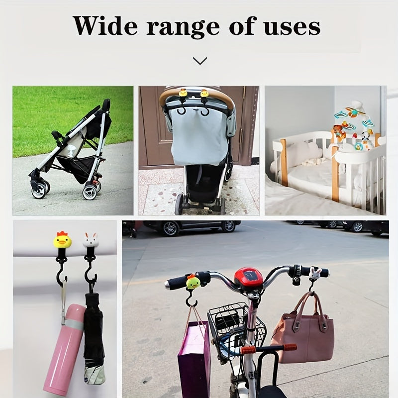 2pcs Animal Fruit Hook and Loop Stroller Hooks for Baby Car