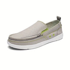 Men's Square Toe Canvas Loafers Slip On Shoes