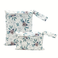 2pcs Koala Printed Waterproof Diaper Bags for Travel & Storage