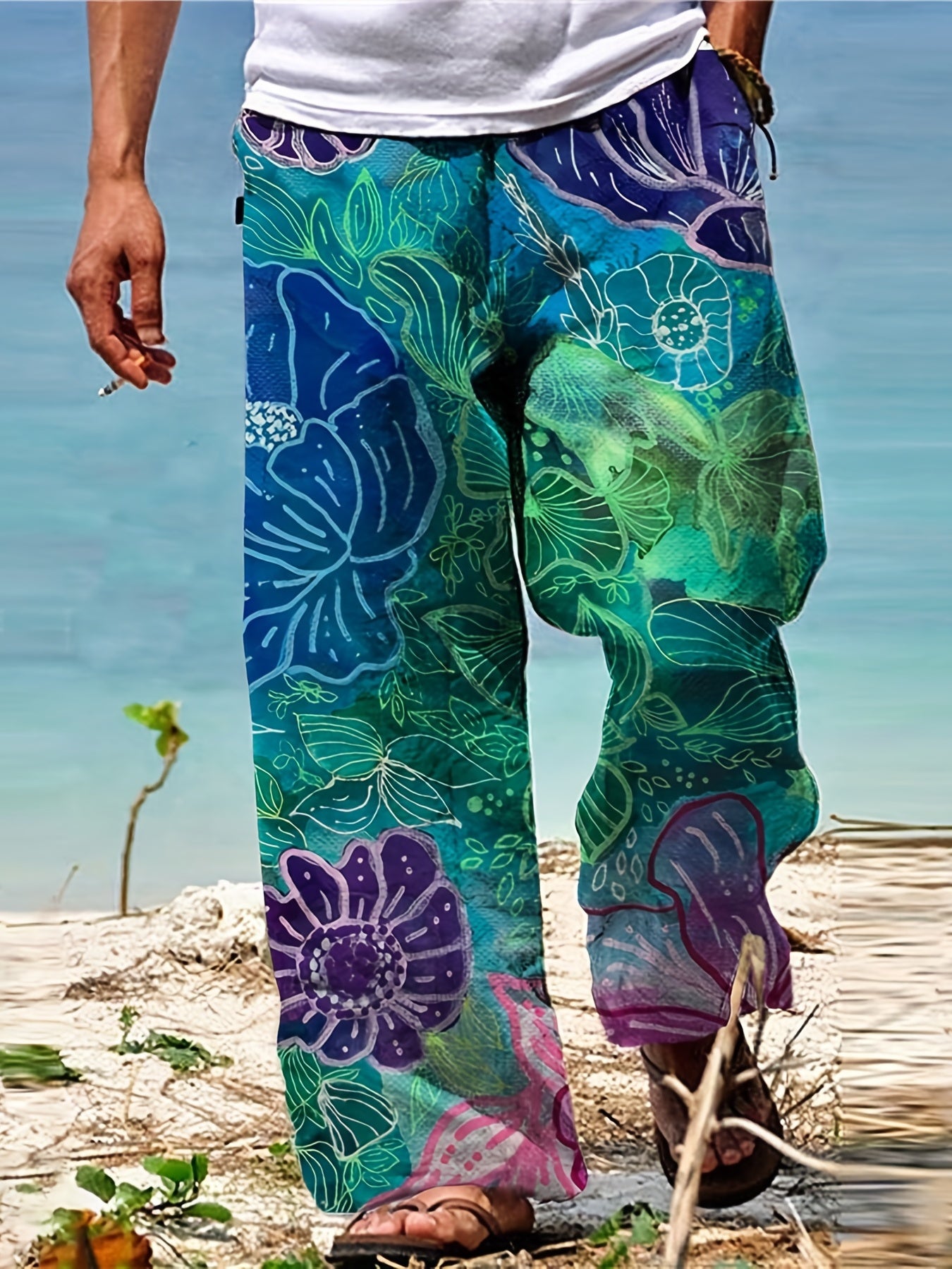Hippie Straight Pants Men's Loose Baggy Trousers