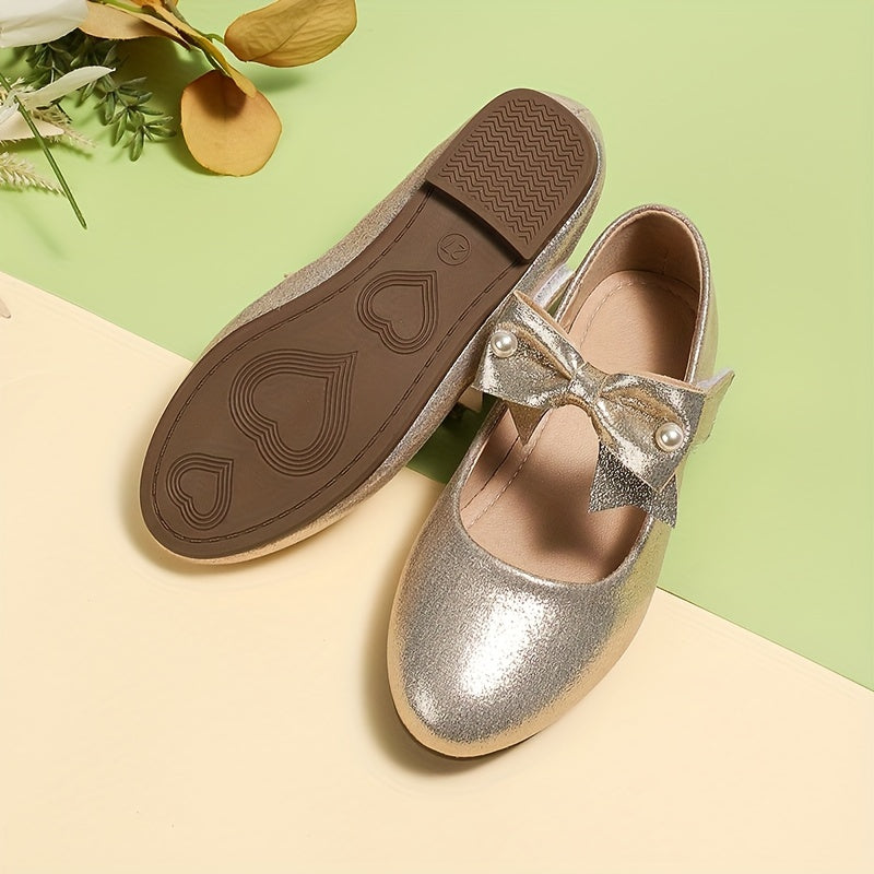 Bowknot Flat Shoes Girls Lightweight Comfortable Dress Shoes