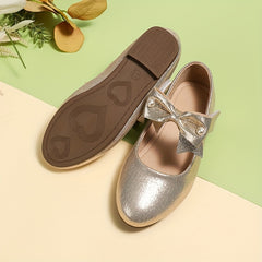 Bowknot Flat Shoes Girls Lightweight Comfortable Dress Shoes
