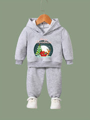 Girls 2pc Christmas Deer Hooded Sweatshirt & Sweatpants Set