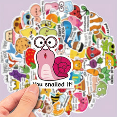 50pcs Cartoon Animal Encouragement Stickers for Phones Laptops Notebooks