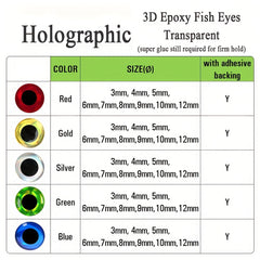 500PCS Holo 3D Fish Eyes for DIY Lures Jig Baits